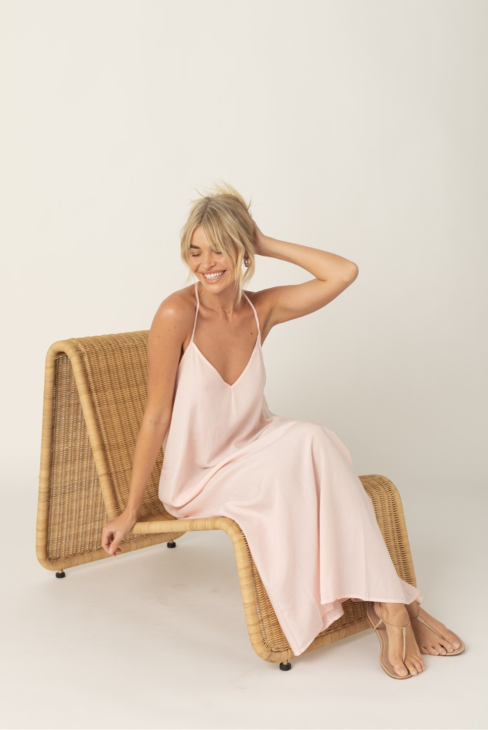 Milky way maxi dress in light pink