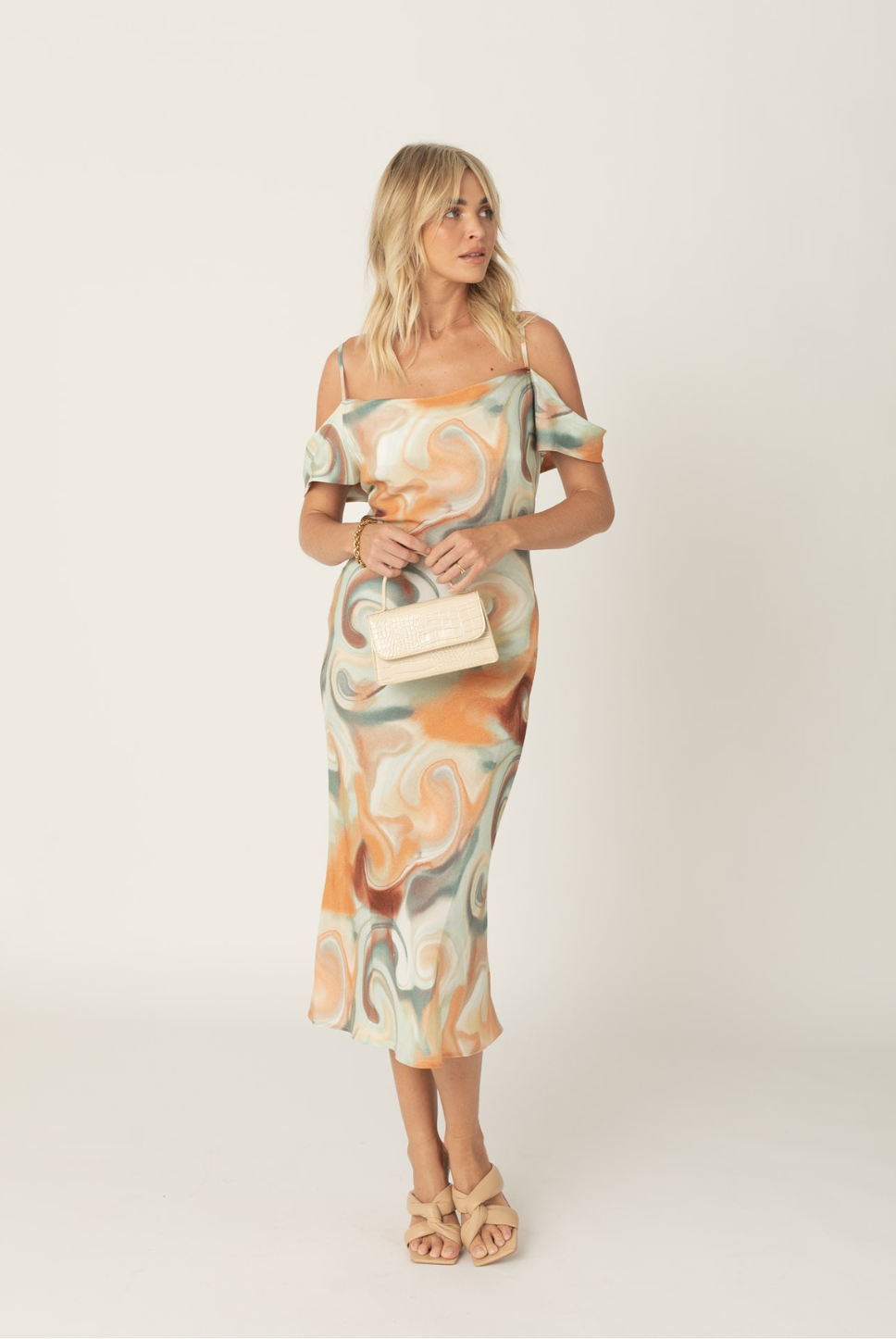 Saturn midi dress in our cosmic print