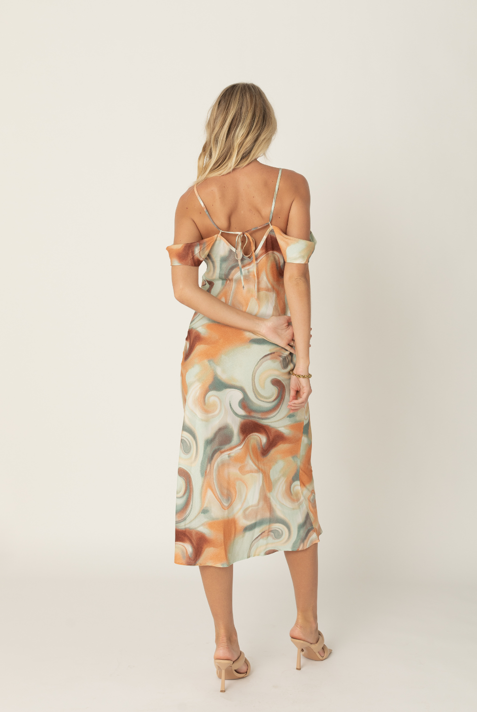 Saturn midi dress in our cosmic print back of the dress