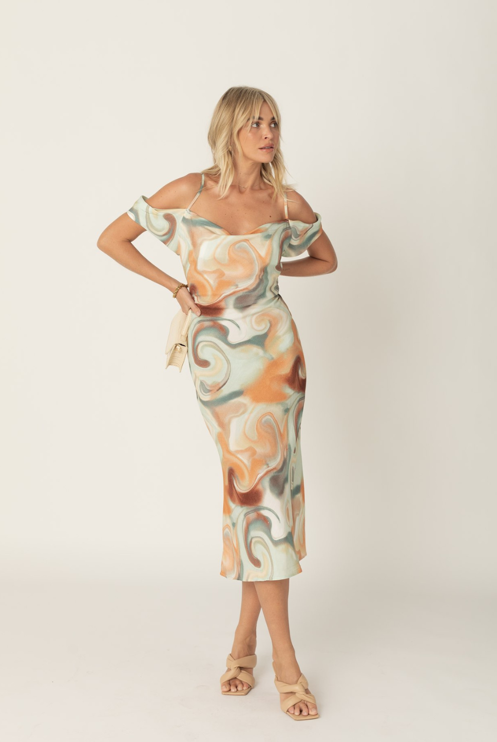 Saturn midi dress in our cosmic print