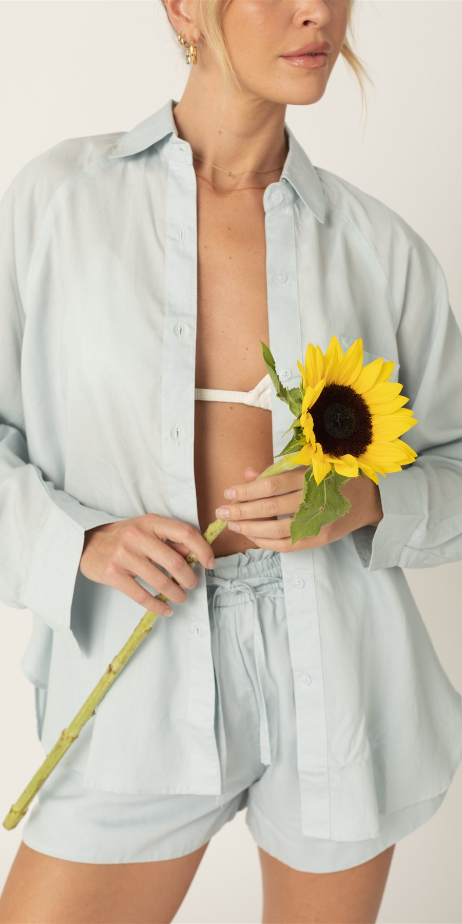 luna shorts in sky blue