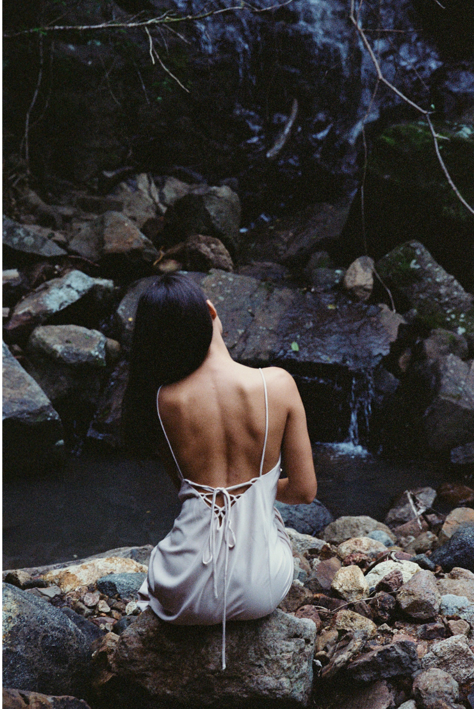 Bias cut midi slip in ballet pink with a flattering silhouette and a tie back detail for an adjustable fit. The perfect slip in our signature eco friendly fabric.