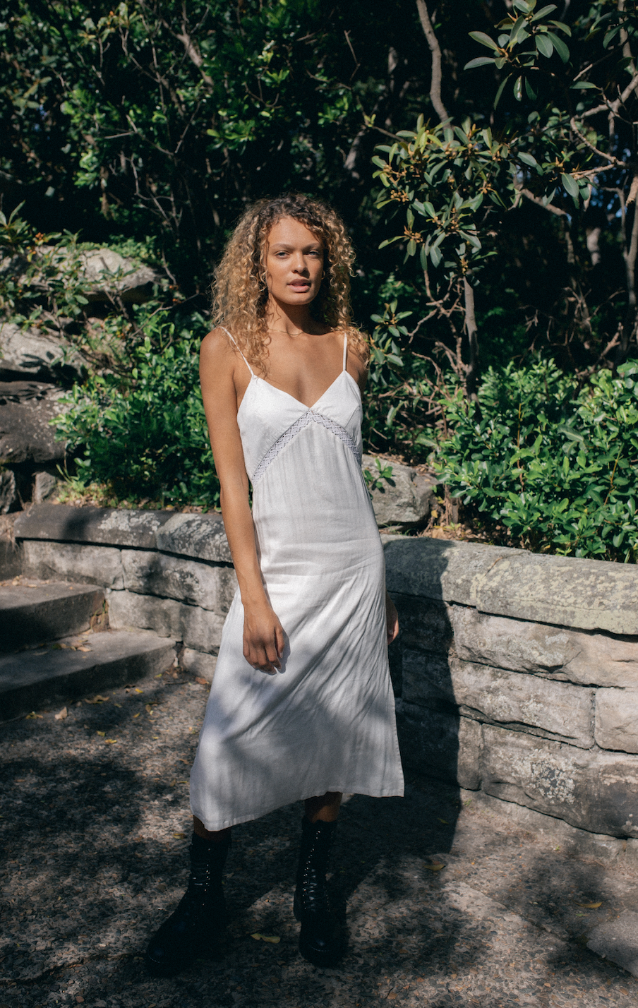 Strapless white slip sales dress